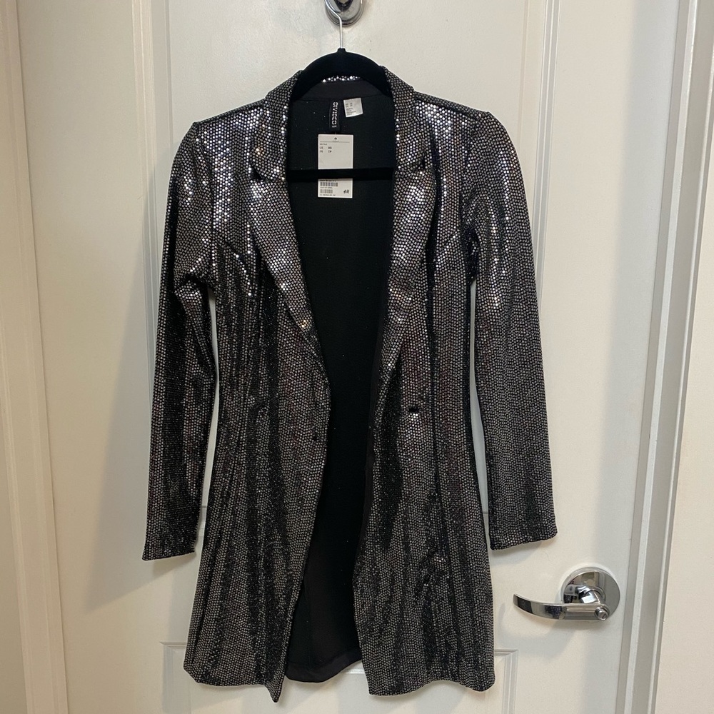 H&M Glitter Sequin Blazer NWT